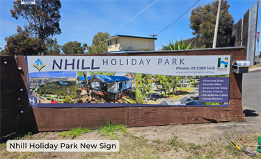 Nhill Holiday Park New Sign